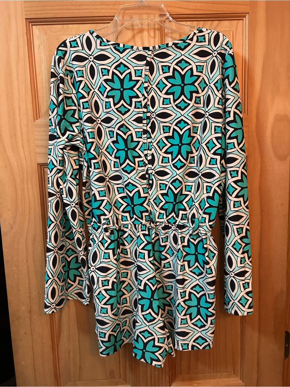 Aryeh Geometric romper in Green & Black Size Medium
